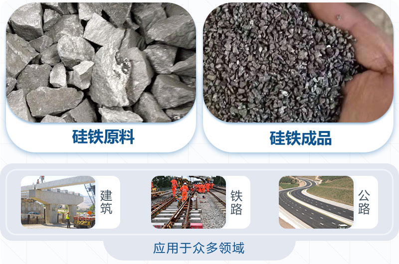 齒輥破碎硅鐵前后對(duì)比圖 齒輥破碎硅鐵前后對(duì)比圖