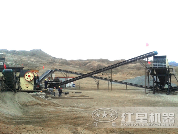 鵝卵石制砂生產(chǎn)試運調(diào)試現(xiàn)場